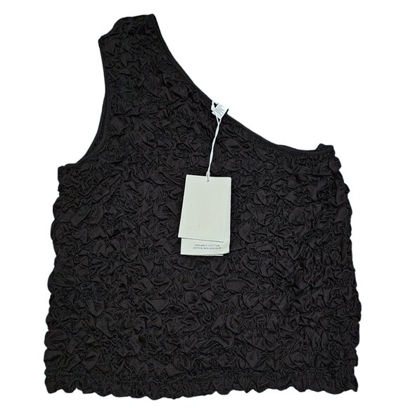 COS Quilted One-Shoulder Tank Top in Black Size Large NWT - Picture 2 of 5